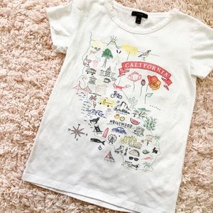 J. Crew California White Short Sleeve Graphic Tee